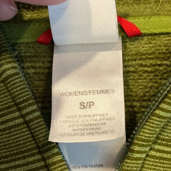The North Face Womens Small Green Striped Full Zip Fleece Hoodie Jacket - Picture 7 of 8